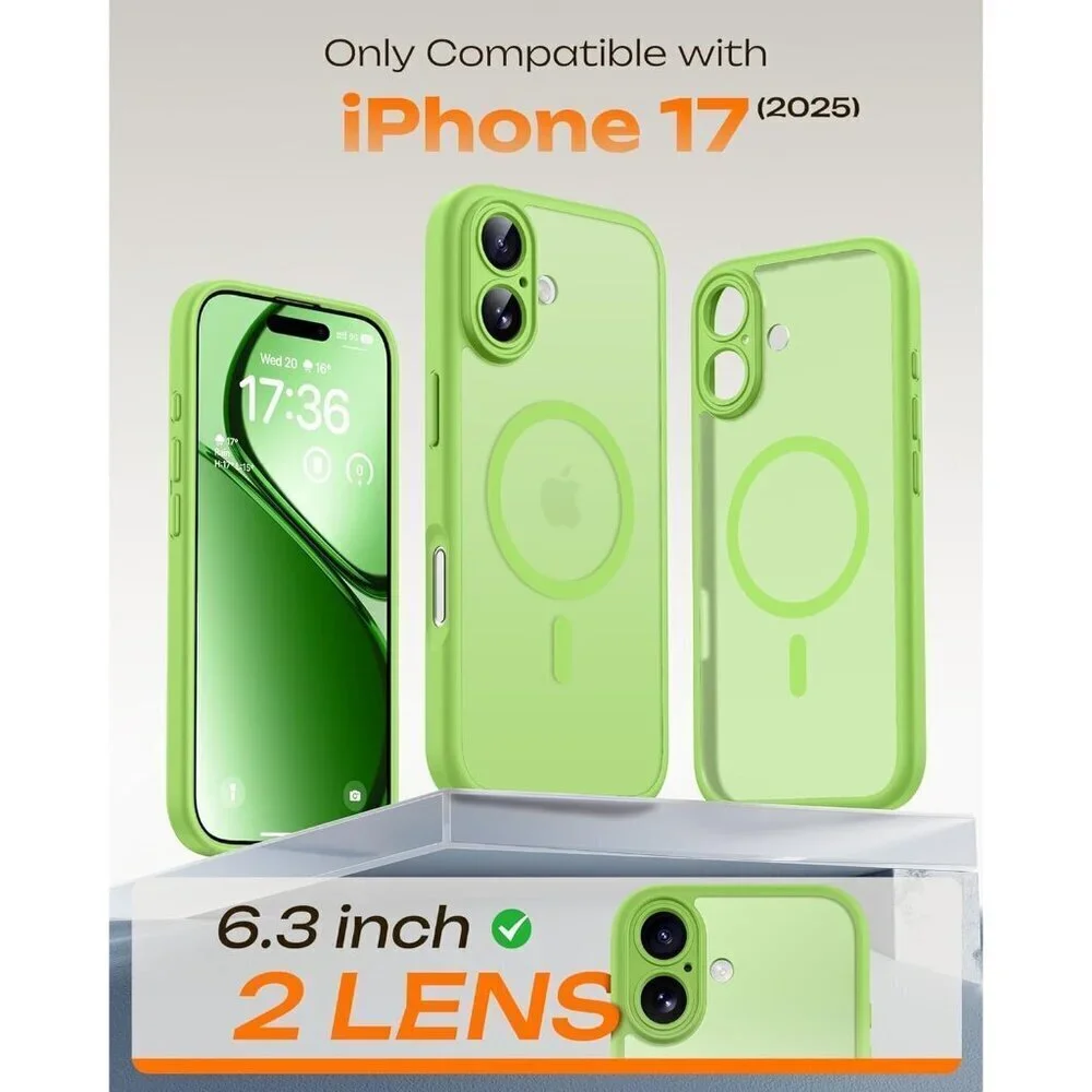 Light Green Iphone 17 Pro Max Full Camera Protection Translucent Mate Phone Case